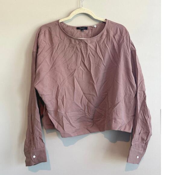 NWT Madewell Relaxed Tulip-Back Top In Evening Mauve Size Large - Picture 4 of 7